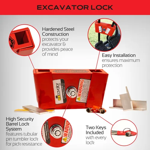 Vista 3 de Bloqueo para excavadora - Cerradura antirrobo para motores de tierra y equipos pesados - Accesorios para excavadoras y dispositivos de seguridad
