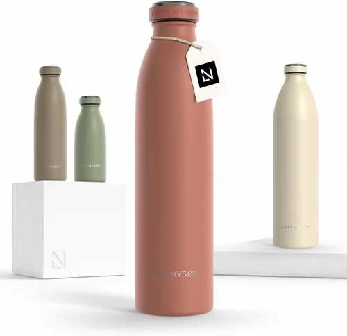Vista 85 de LARS NYSØM Botella de agua aislada de acero inoxidable de 12 onzas, 17 onzas, 25 onzas, 34 onzas, 51 onzas, frasco térmico aislado para bebidas