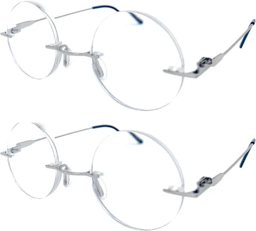 Vista 11 de The Steve, lentes de lectura sin montura totalmente redondos, lectores circulares unisex 2 Dorado