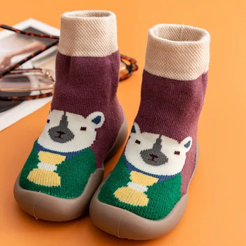 Vista 3 de 2 pares de calcetines de bebé antideslizantes de suela suave de goma para bebés