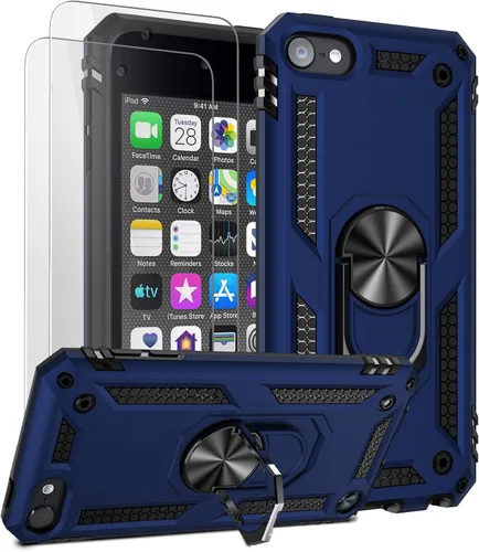 Vista 5 de ULAK Funda transparente para iPod Touch de 7ª generación y protección para iPod Touch de grado militar con protector de pantalla y soporte