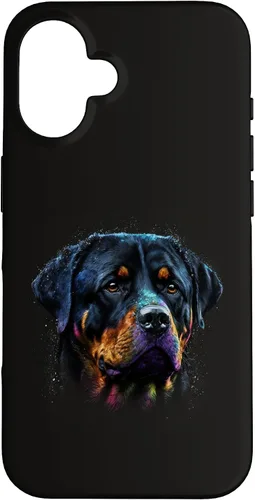Vista 32 de Rottweiler Dog Face Watercolor Colorful Art Hand Drawn Case for iPhone 17