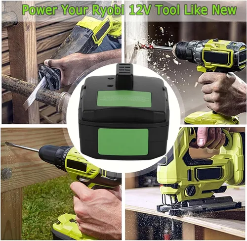 Vista 6 de Batería de 12V 3.0Ah compatible con RYOBI CB120L CB121L BPL-1220 130503001 130503005 BS12CA BID-1201 CAH120LK CD100 BID-1201, para batería RYOBI