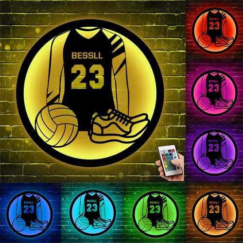 Vista 9 de Letrero de metal de béisbol personalizado con luz LED, nombre de camiseta de béisbol personalizable, número, decoración de pared, regalo para casco