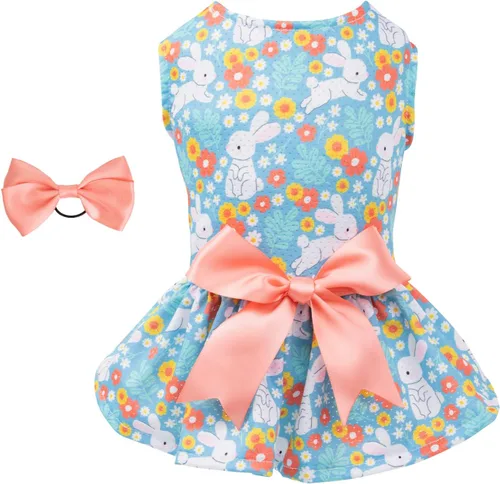 Vista 25 de CuteBone Vestido de malla para perro, vestido de Halloween para cachorros, traje de verano para mascotas, moda de verano para perros pequeños, ropa