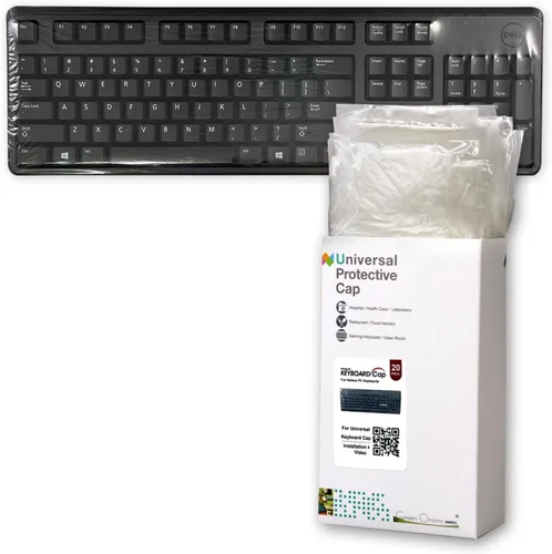 Vista 13 de Cubierta universal para teclado, estilo plano, 0.001 in, impermeable, antipolvo, con uso numérico de hospital/dentista (0.001 in [paquete de 100])