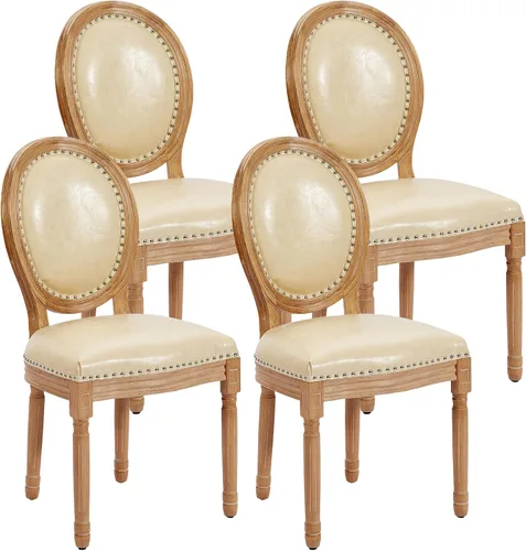 Vista 26 de Juego de 2 sillas de comedor de ratán, sillas de comedor de estilo francés rústico de mediados de siglo, sillas de comedor de acento estilo granja