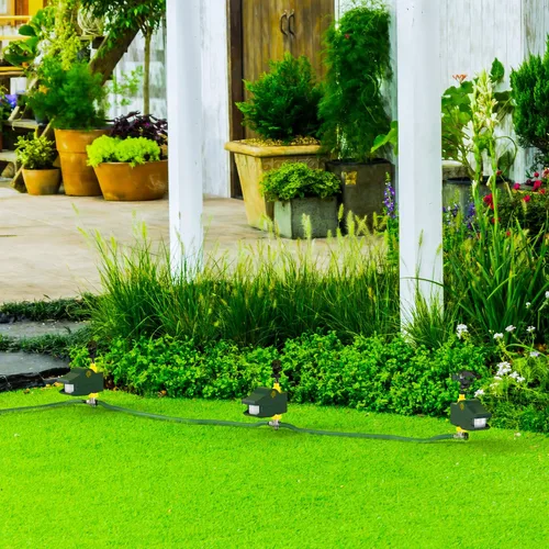 Vista 3 de Hoont Repelente de ciervos y gatos para exteriores, disuasorio de gatos para jardín, repelente de conejos y perros para patio, rociador activado por