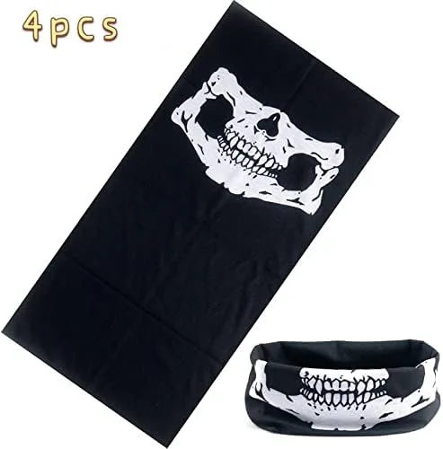 Vista 2 de 4 máscaras de calavera para la cabeza, bandana para Halloween, pasamontañas, transpirables, polaina para el cuello, bufanda para montar