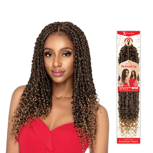 Vista 4 de Outre X-Pression Twisted Up Passion Waterwave Feed Twist - Trenzas de ganchillo de 18 pulgadas (2T1B/350)