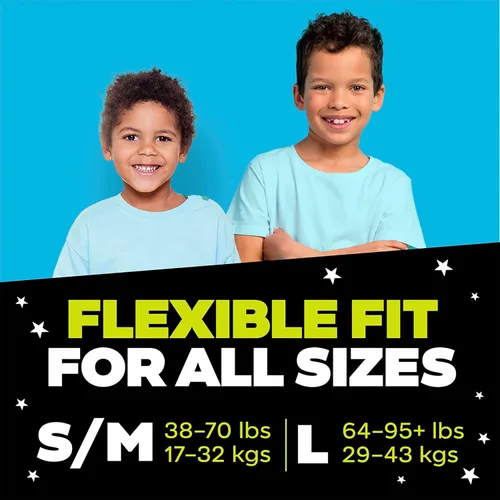 Vista 9 de Ninjamas Ropa interior nocturna para niños, talla S/M (38-70 libras), 14 unidades, protección durante la noche, ultra absorbente, hipoalergénica