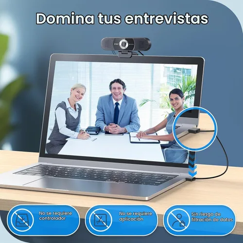 Vista 6 de EMEET C980 PRO Cámara web 4K 3-en-1 con micrófono y altavoz, cámara web de gran angular de 60°-98° con 4 micrófonos con cancelación de ruido, 2