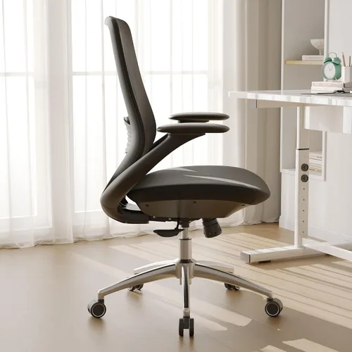 Vista 8 de Silla de oficina ergonómica de malla, silla de escritorio ejecutiva de 330 libras con soporte lumbar, reposabrazos 2D, cómodas sillas giratorias