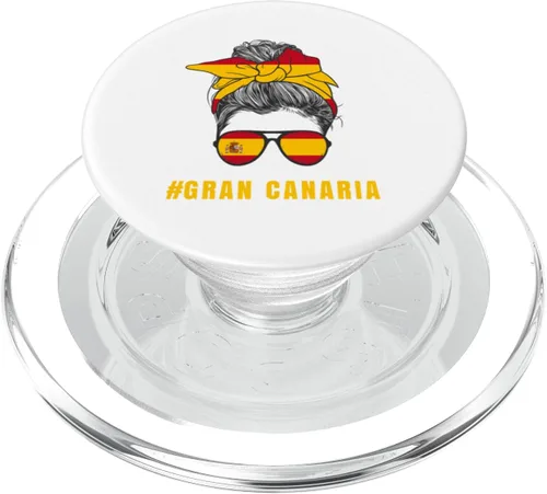 Vista 7 de Gran Canaria Spanish Lady Spain Flag PopSockets Adhesive PopGrip