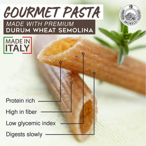Vista 3 de Morelli Fideos de pasta Penne de trigo italiano orgánico - 17.6 oz
