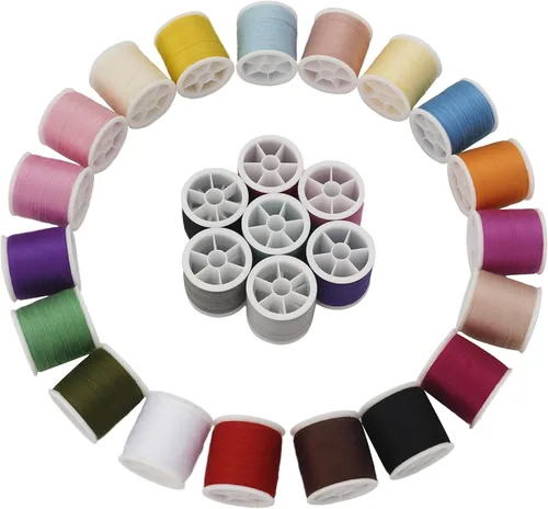 Vista 5 de Kit de hilo de coser de 56 carretes para coser a mano y coser a máquina, juego de hilos de poliéster coloridos de 100 yardas por carrete, 5600