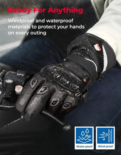 Vista 6 de Guantes para moto, invierno, para hombres y mujeres, impermeables
