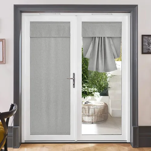 Vista 18 de RYB HOME Cortinas de oscurecimiento de habitación para puerta francesa, cortinas de ventana para puertas de vidrio, aislamiento térmico, cortina