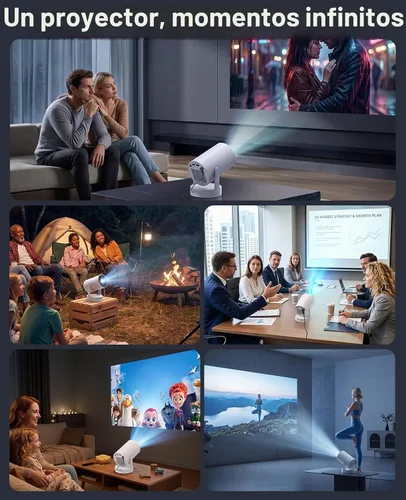 Vista 8 de Mini proyector, soporte 4K 1080P proyector portátil con enfoque eléctrico