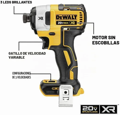 Vista 3 de * DEWALT DCF887P1 20V MAX XR 1/4 pulgadas Kit de controlador de impacto (5ah)