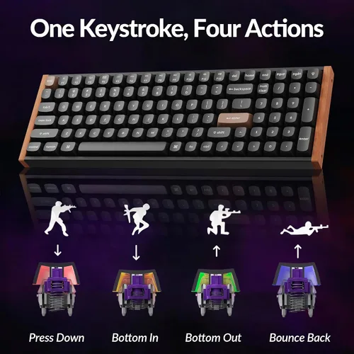Vista 7 de Keychron K4 HE - Teclado mecánico inalámbrico compacto 96% con efecto Hall con teclado numérico, interruptor magnético, activación rápida, RGB