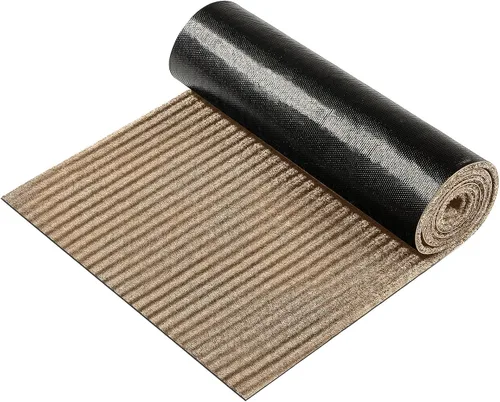 Vista 9 de Nuanchu 1 rollo de felpudo grande a rayas semiacabado de 17 x 29 pulgadas, tapete para puerta angosta, antideslizante, impermeable, para baño, Negro