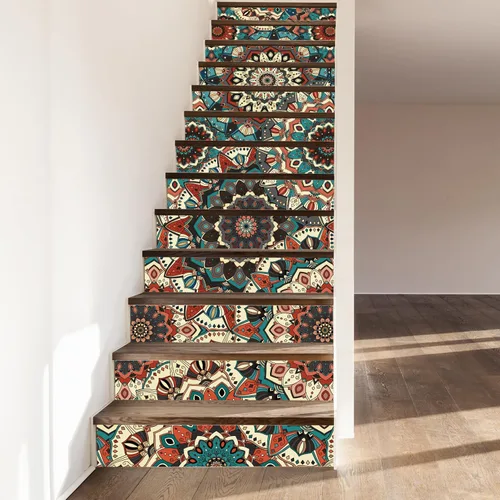 Vista 12 de funlife 7 calcomanías autoadhesivas de papel de contacto para escaleras, calcomanías autoadhesivas para escalones, decoración de oficina en casa