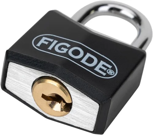 Vista 4 de FIGODE® Candado pequeño y ligero con llaves grandes, cerradura de aluminio cubierta negra, 3/4 pulgadas de ancho, candados de equipaje para maleta