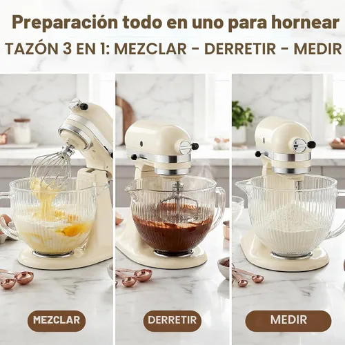 Vista 4 de HOZODO Tazón mezclador de vidrio para batidoras KitchenAid de 4.5 y 5