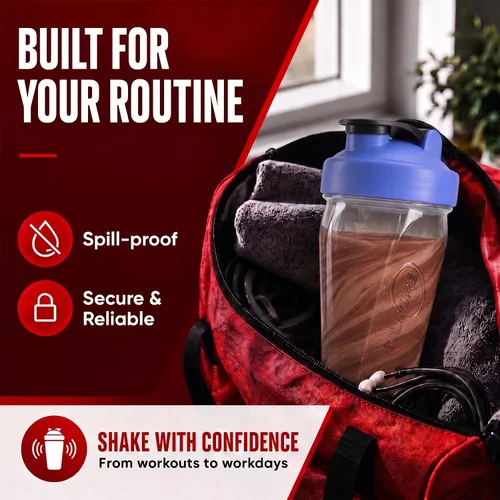 Vista 8 de Vortex - Botella mezcladora de proteínas de 24 onzas / 23.7 fl oz, taza agitadora prémium sin BPA para batidos y batidos de proteínas, a prueba