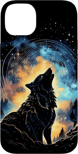 Vista 15 de Howling Wolf Space Galaxy Stars Wolves Animal Case for iPhone 17