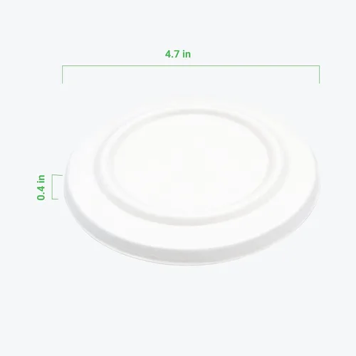 Vista 3 de Tapas de 4.5 pulgadas para recipientes de sopa de 17 onzas [paquete de 50], resistentes, 100% biodegradables, compostables para el hogar, sin