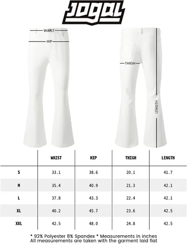 Vista 7 de JOGAL Pantalones acampanados para hombre, trajes de discoteca de los años 70, pantalones acampanados retro ajustados