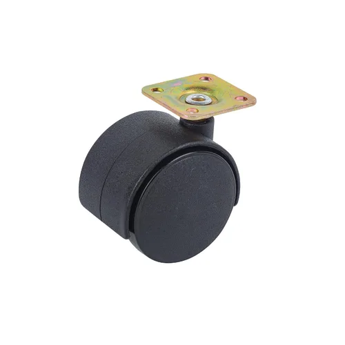 Vista 7 de Shepherd Hardware 9417 Rueda para silla de oficina de 2 pulgadas, rueda doble, placa cuadrada de 1-1/2 pulgadas, capacidad de carga de 75 libras