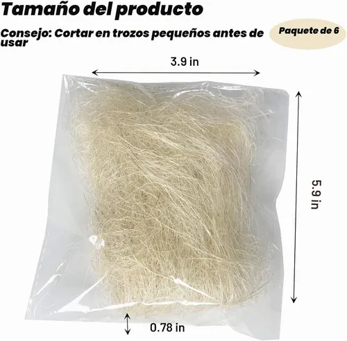 Vista 3 de kathson Materiales de anidación de pájaros, fibra de coco, material de cama cálido y transpirable, seda de lino para pájaros pequeños animales