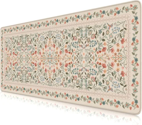 Vista 32 de iCasso Alfombrilla de mouse estética pequeña con diseño floral, mini alfombrilla de mouse portátil rosa, antideslizante y cómoda, de tela para mouse