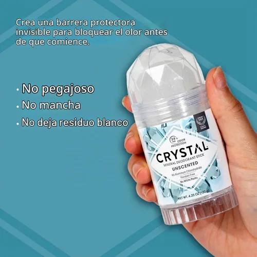 Vista 3 de Desodorante sin aroma CRYSTAL BODY (4.25 onzas líquidas)