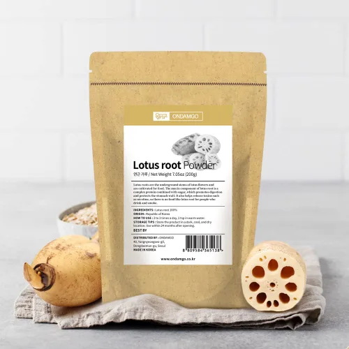 Vista 3 de Polvo natural coreano de raíz de loto 200g - 7.05 oz (polvo de raíz de loto)