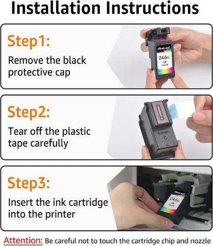 Vista 6 de NineLeaf Cartucho de tinta remanufacturado compatible con Canon PG-245XL CL-246XL PG-243 CL-244 PIXMA MG2520 MG2920 MG2922 MG2924 MG2420 MG2522