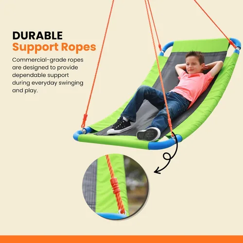 Vista 8 de PLATPORTS Columpio de plataforma – Columpio rectangular grande para niños y adultos