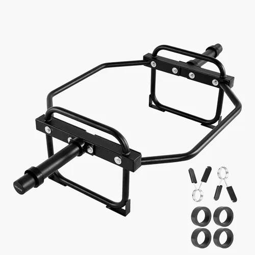 Vista 11 de VEVOR Safety Squat Bar, 700 & 1500 LBS, Plus 500 LBS Hex Barbell Trap Bar, Ideal for Squats, Deadlifts, Lunges, Rehab