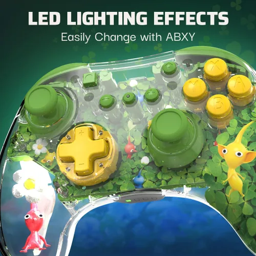 Vista 4 de PDP REALMz Wireless Controller for Nintendo SwitchOLED - Pikmin 4 Pikmin Clover Patch