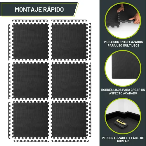 Vista 6 de ProsourceFit Alfombrilla de Ejercicio Tipo Rompecabezas Extra Gruesa ¾" y 1", Baldosas Entrelazadas de Espuma EVA para Suelo de Entrenamiento