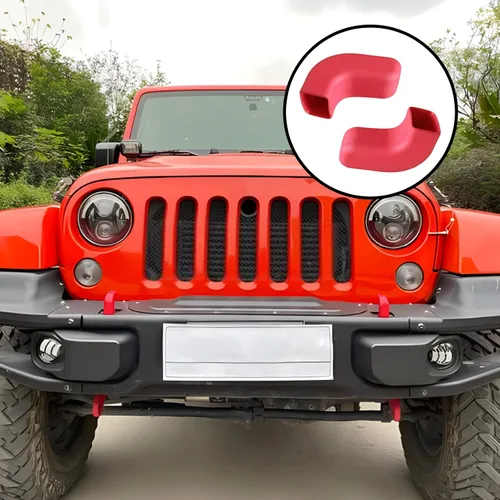 Vista 6 de 2 fundas de gancho de remolque para parachoques, protector de gancho de remolque rojo, compatible con Jeep Wrangler JK JL Gladiator TJ, accesorios