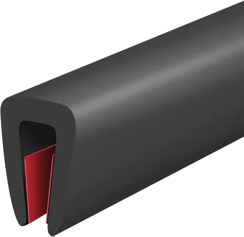 Vista 8 de Borde de goma protector, canal en U autoadhesivo de 1-1/2 pulgadas para maderas, bandas flexibles en forma de U para despegar y pegar, protector
