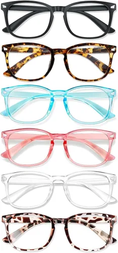 Vista 11 de Lentes de luz azul para mujeres y hombres 99% de bloqueo de luz azul para computadora, juegos, televisión, pantalla de teléfono, marco cuadrado