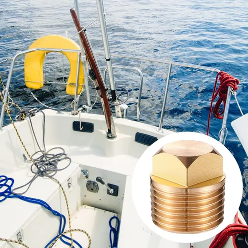 Vista 7 de TOYMIS Tapón de drenaje de barco de latón macizo NPT de 1/2 pulgada que se