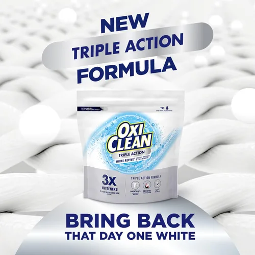 Vista 2 de OxiClean Triple Action White Revive - Blanqueador en polvo, 4 libras