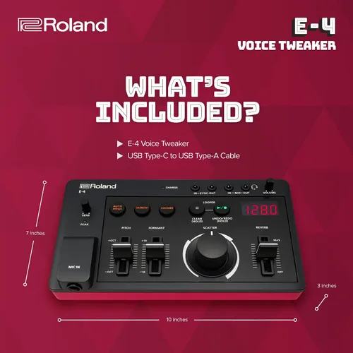 Vista 6 de Roland AIRA Compact E-4 VOICE TWEAKER Herramienta de interpretación vocal con potentes efectos de transformador de voz Vocoder Looper Armonía