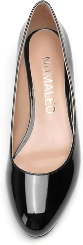 Vista 3 de Zapatos de tacón bajo con punta redonda para mujer, estilo formal, cómodo, sin cordones, de 2 pulgadas